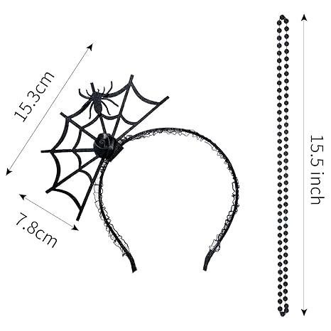 3 Pieces Halloween Costume Accessory Set Includes Tutu Skirt Spider Headband Black Necklaces for Halloween Party Favors