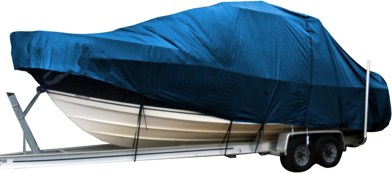 SavvyCraft Heavy Duty Hard/T-Top Boat Cover Center Console T-Top Boat Cover Blue fits up to 30ft