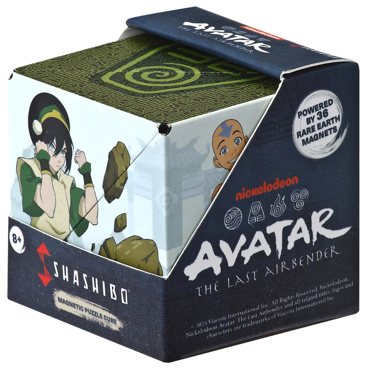 Shashibo Shape Shifting Box - Award-Winning STEM Fidget Toy with Ultra Strong Magnets - Puzzle Cube Transforms Into 100+ Shapes, Perfect Sensory Gift for Kids, Teens, and Adults (Avatar - Earth)