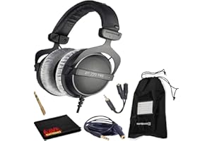 beyerdynamic DT 770 Pro 250 Ohm Closed-Back Studio Mixing Headphones Bundle -Includes- Soft Case, Headphone Splitter and Extension Cable, and 6AVE Cleaning Cloth