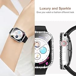 Cuteey 2 Pack Bling Case with Tempered Glass Screen