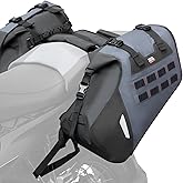 KEMIMOTO IPX6 Waterproof Motorcycle Saddlebags PVC Soft Panniers Side Tail Bag 30L(15Lx2) Motorbike Dirtbike Dual Sport Bike Adventure Travel Luggage Rackless Saddle Bags