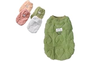 JATMIRA Warm Cat Apparel Cute Fluffy Cat Sweatshirt Cartoon Kitten Winter Coat Pullover Soft Skin-Friendly Knitwear (Medium, Green)