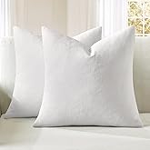 MIULEE White Couch Pillow Covers 20x20 Inch, Set of 2 Soft Chenille Decorative Square Throw Pillow Covers Farmhouse for Sofa Living Room Bed
