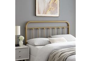 Modway MOD-6153-GLD Sage Full Metal Headboard, Gold