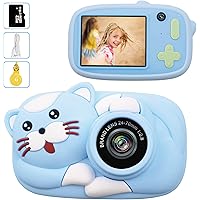 子供用 デジタルカメラ キッズカメラ 約2600万画素 2.4インチ IPS画面 1080P HD トイカメラ 写真 動画 連写 タイマー撮影 16GB SDカード付 自撮りレンズ付 誕生日 クリスマス プレゼント 日本語取り扱い説明書付き ブルー