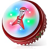Feekoon Dance Party Button, Plays 10 EDM Tracks, 30 Second Light Up Dance Bomb Button with Batteries Funny Gag Gift for Teachers, Classroom, Office, Coworkers & Friends(1 Pack,Christmas Guitar)