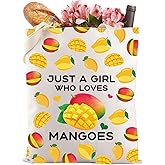 Gzrlyf Just a Girl Mango Makeup Bag - Funny Mango Lover Gift (Tote)