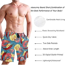 visesunny Hawaiian Lemon Shrimp Chili Pattern Men's
