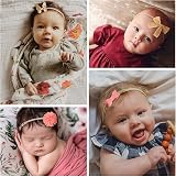 DRESHOW 10 Pack Baby Headbands and Hair Bows Nylon One Size Fits All view 6