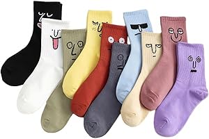 Funny Crew Socks Colorful Novelty Cute Casual Crew Socks Gift Packs for Women Men
