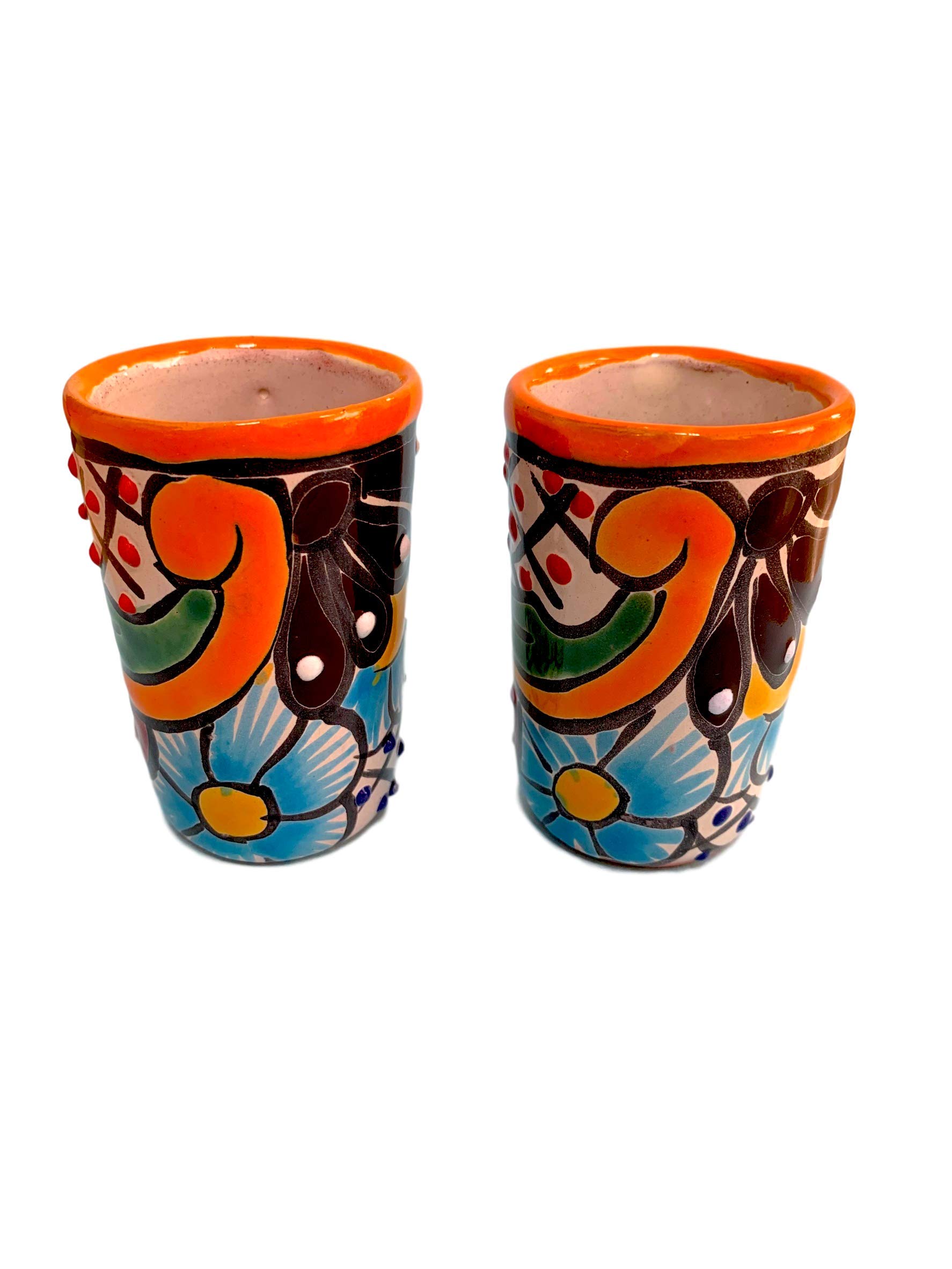 Colorful Mexican Shot Glasses Hand painted In Mexico Great For 