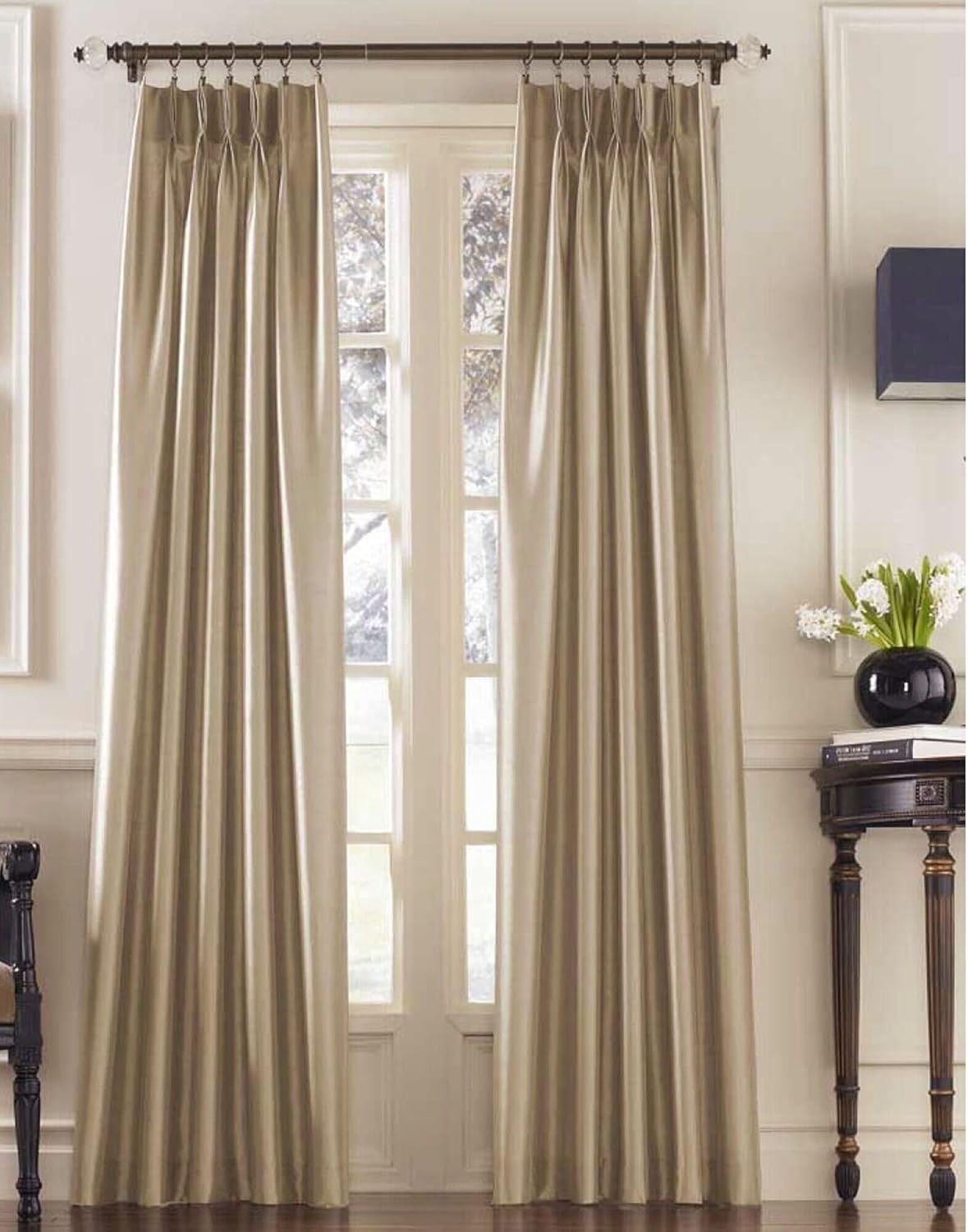 Curtainworks Marquee Curtain Panel, 30 by 120", Sand (Champagne Beige)