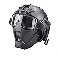 Tactical Fast Helmet Air Gun Steel Mesh Protective Mask and Goggles, for Hunting Paintball CS Game BB Gun Shooting