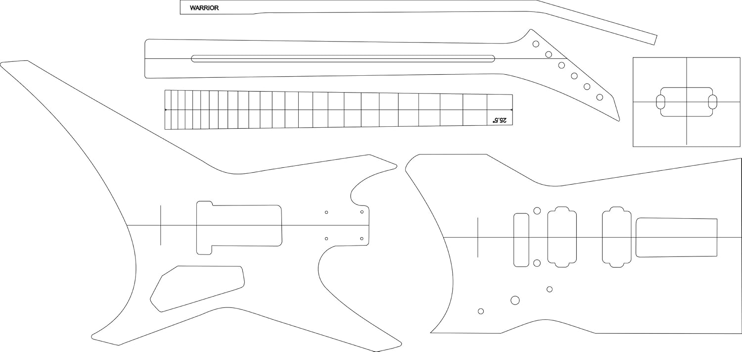 Electric Guitar Layout Template Warrior Office Products