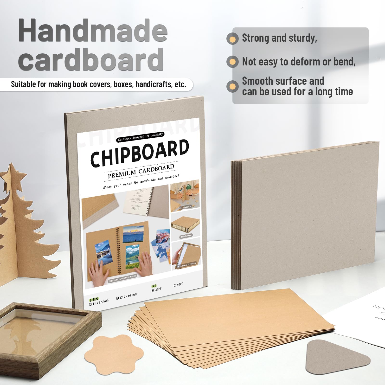 JNENERY 10 Chipboard Sheets 8.5 x 11