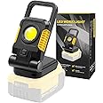 Tresda 18V/20V Cordless Work Light, 25W Portable Flood Light Work for Dewalt 18V Battery, Super Bright COB LED Work Light with 3 Light Modes and Upgraded Low Voltage Protection(no battery)