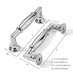 khtumeware 10 Pack 3-1/2 Inch(89mm) Polished Chrome