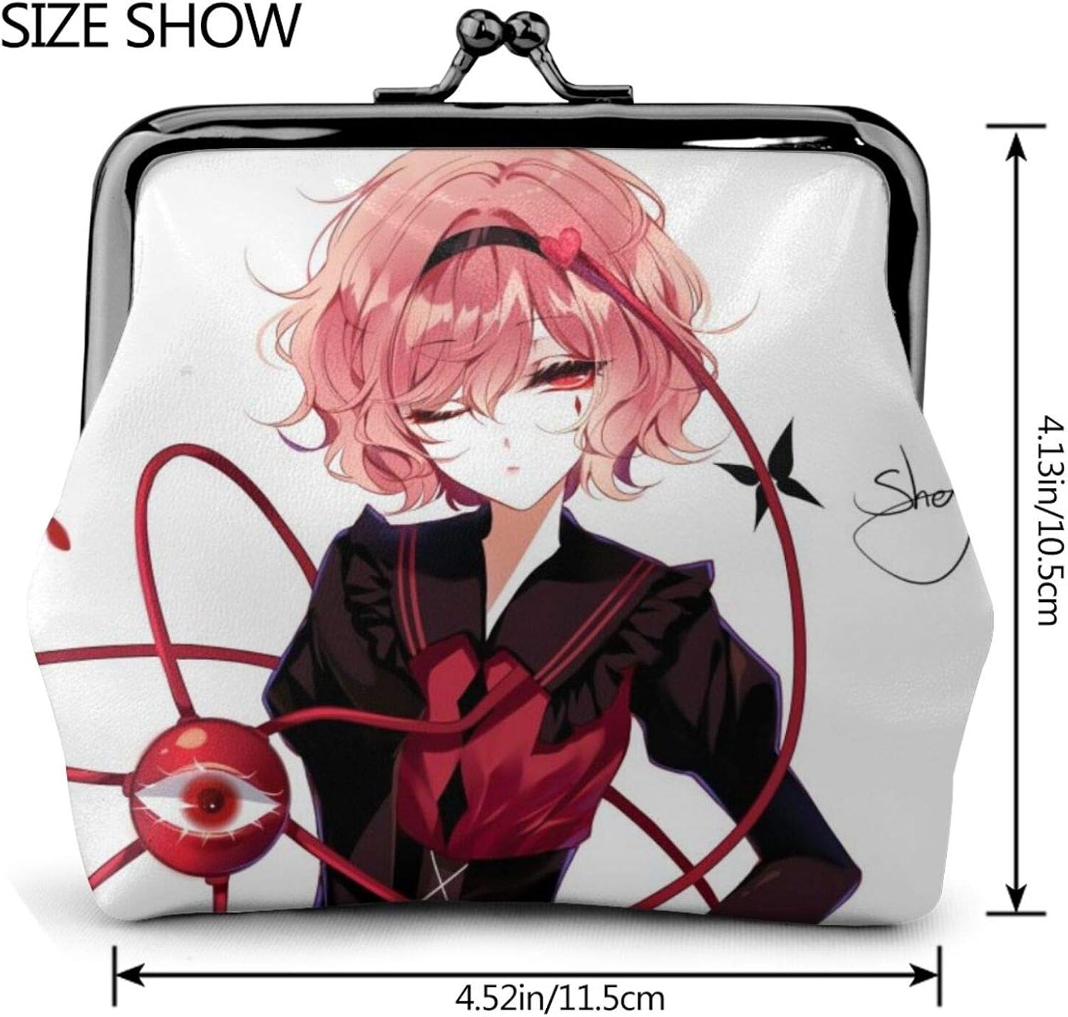 Amazon Co Jp 東方 Project 古明地 さとり 財布 小銭入れ ボタン式 ボックス型 ーゼズ がま口ポーチ レディース がま口ケース ミニポーチ レトロ 小銭入れ コインケース ボタン式 ボックス型 Puレザー 収納 多機能 11 5cmx10 5cm シューズ バッグ