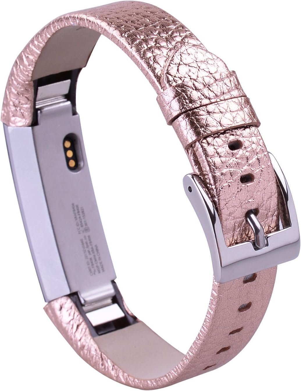 UNEXTATI for Fitbit Alta Band Leather Straps, Adjustable Classic Replacement Wristband for Fitbit Alta HR Fitness Accessories with Metal Connectors - Rose Gold
