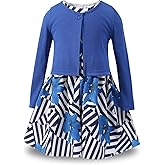 Bonny Billy Girls' Clothing Sets Flower Dress and Solid Cardigan 2 Pieces Outfits