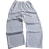 GORGLITTER Men's Baggy Sweatpants Wide Leg Barrel Y2K Loose Fit Elastic Waist Track Pants Joggers with Pockets