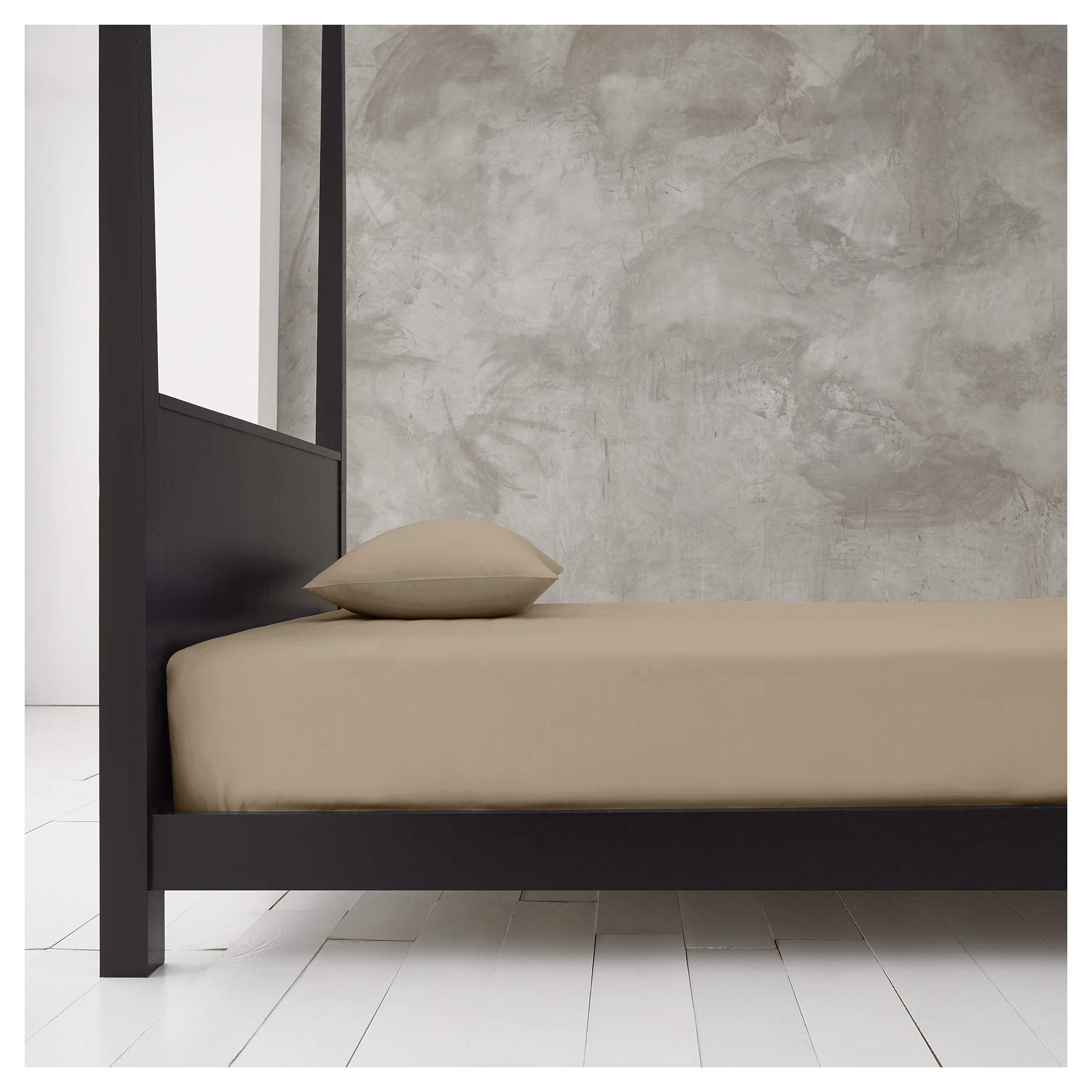 Gaveno Cavailia Super Soft Plain Dyed Diamond Deep Fitted Sheet [ Double - Natural ]