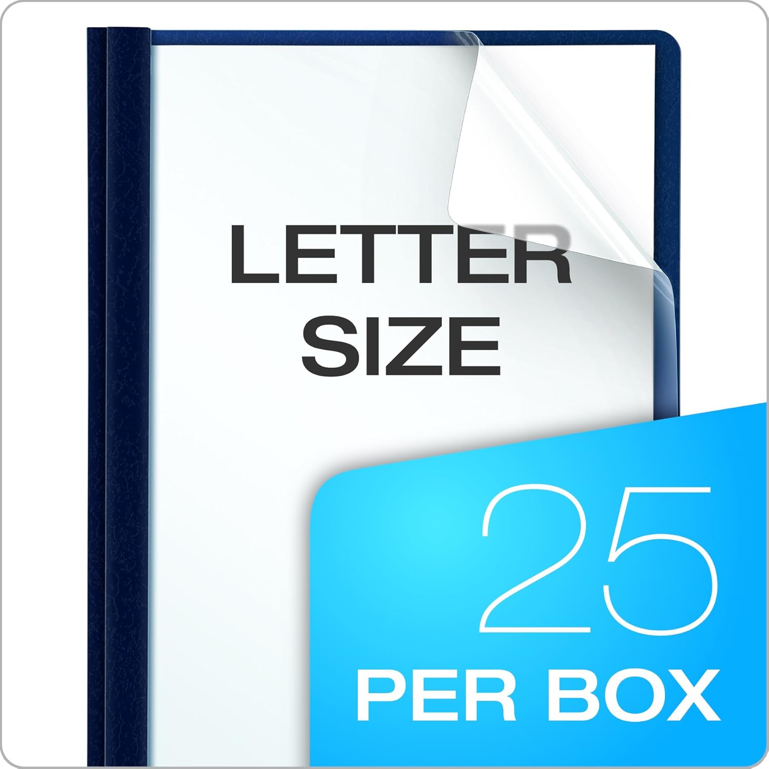 Oxford Clear Front Report Covers, Dark Blue, Letter Size, 25 per Box (55838EE) : Business Report Covers : Office Products
