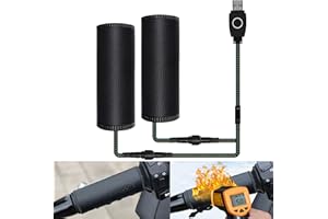 OXWIND USB Motorcycle Heated Grips Covers, 5V Heating Handlebar Compatible with Harley Davidson, 3 Heat Settings & IP67 Waterproof ATV 4 Wheeler Hand Warmers