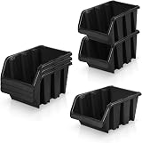 10x Black Storage Boxes Size 4 - 23x16x12cm Plastic Workshop Craft Parts view 3
