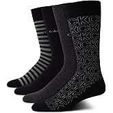 Calvin Klein Mens Dress Socks - 4 Pack Soft Cotton Blend Crew Length Work Socks for Men for Casual Business & Formal Wear
