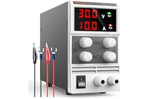 DC Power Supply Adjustable (30V 10A), Eventek Variable Switching Regulated Digital Power Supply with Alligator Leads US Power Cord (30V 10A)