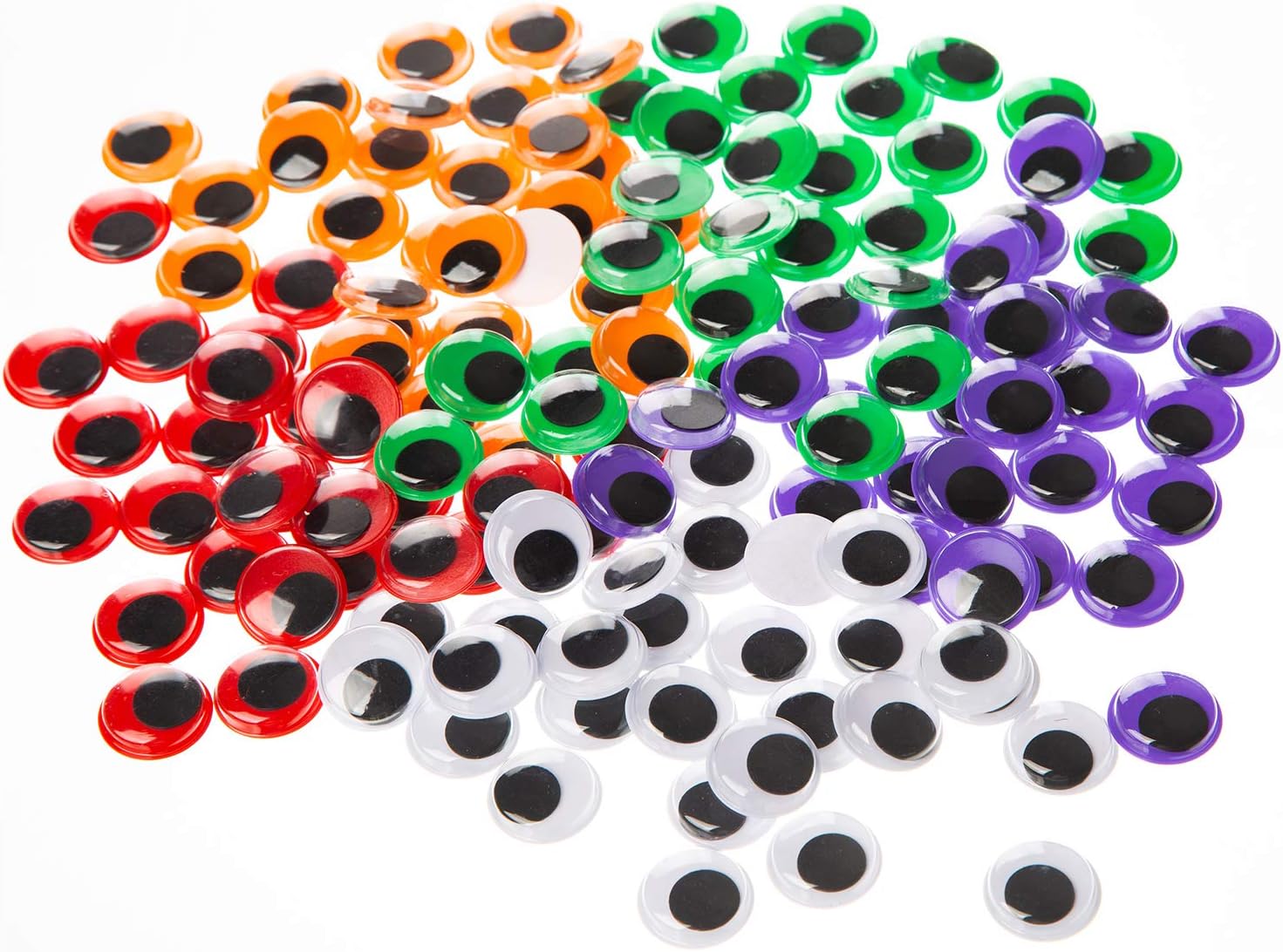 150 Pieces of 20mm Multicolor Round Wiggle Googly Eyes with Self-Adhesive