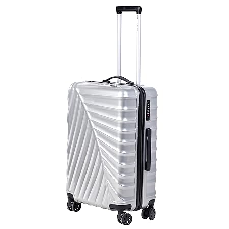 CARRY TRIP Polycarbonate Hardshell Spinner Suitcase // Travel Trolley Bag // Carry On Luggage Bag with Built-in TSA Lock (Silver, 24 inch)
