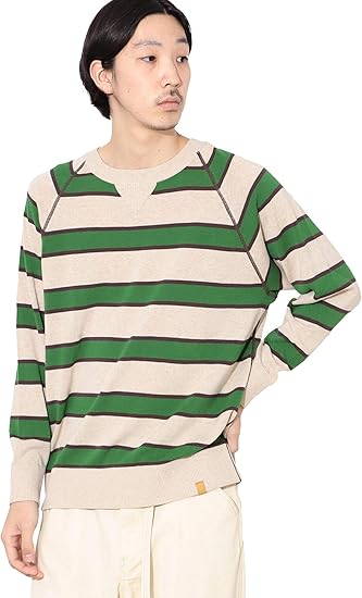 Amazon ビームスライツ Beams Lights ニット セーター ガゼット 変形クルーネック コットンボーダーニット メンズ セーター 通販