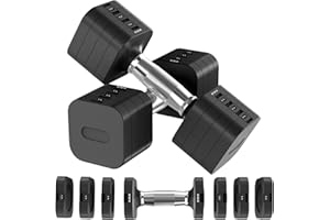 Hezeyferg 22LBS Adjustable Dumbbells Set, Adjustable Weight Dumbbells with 4 Levels 4.4lb, 6.6lb, 8.8lb, 11lb, Hand Weights Sets for Women/Men Home Gym Full Body Workout