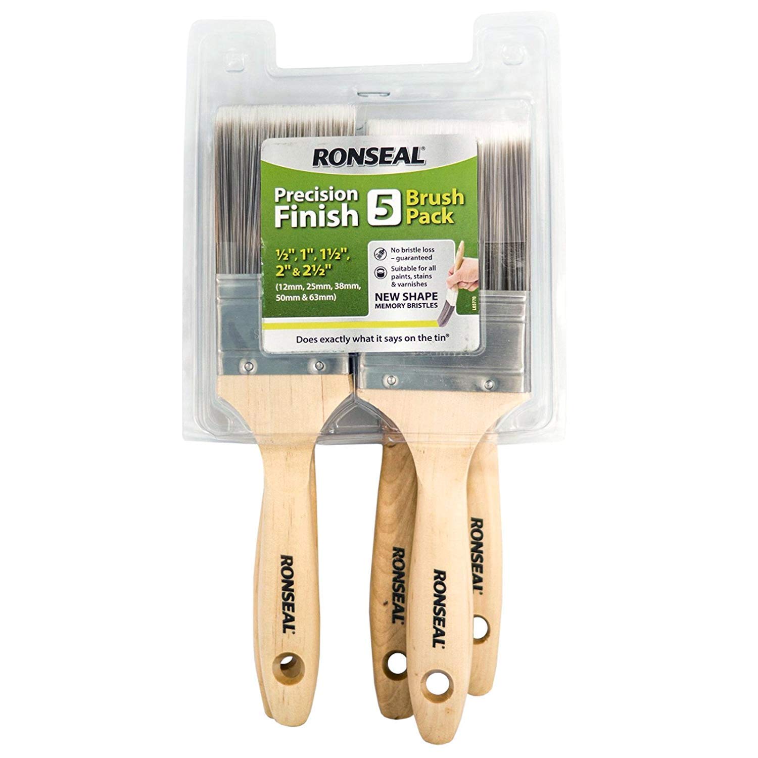 Ronseal Precision Finish Brush 5 Pack