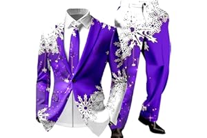 Christmas Suits for Men Business Blazer Jackets Casual Pants Sets Ugly Christmas Outfits Holiday Funny Xmas Party Suits
