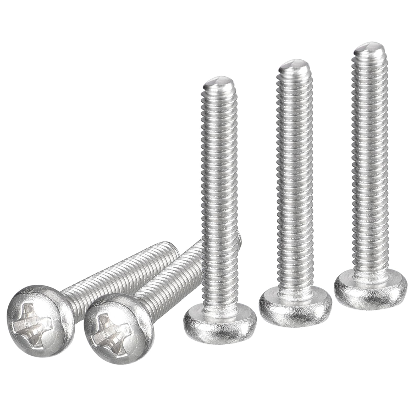 DTGN M2.5x16mm Pan Head Machine Screws, 100Pcs 304 Stainless Steel, Phillips Drive, Metric Coarse Full Thread, Bright Finish, Screws Bolts Kit