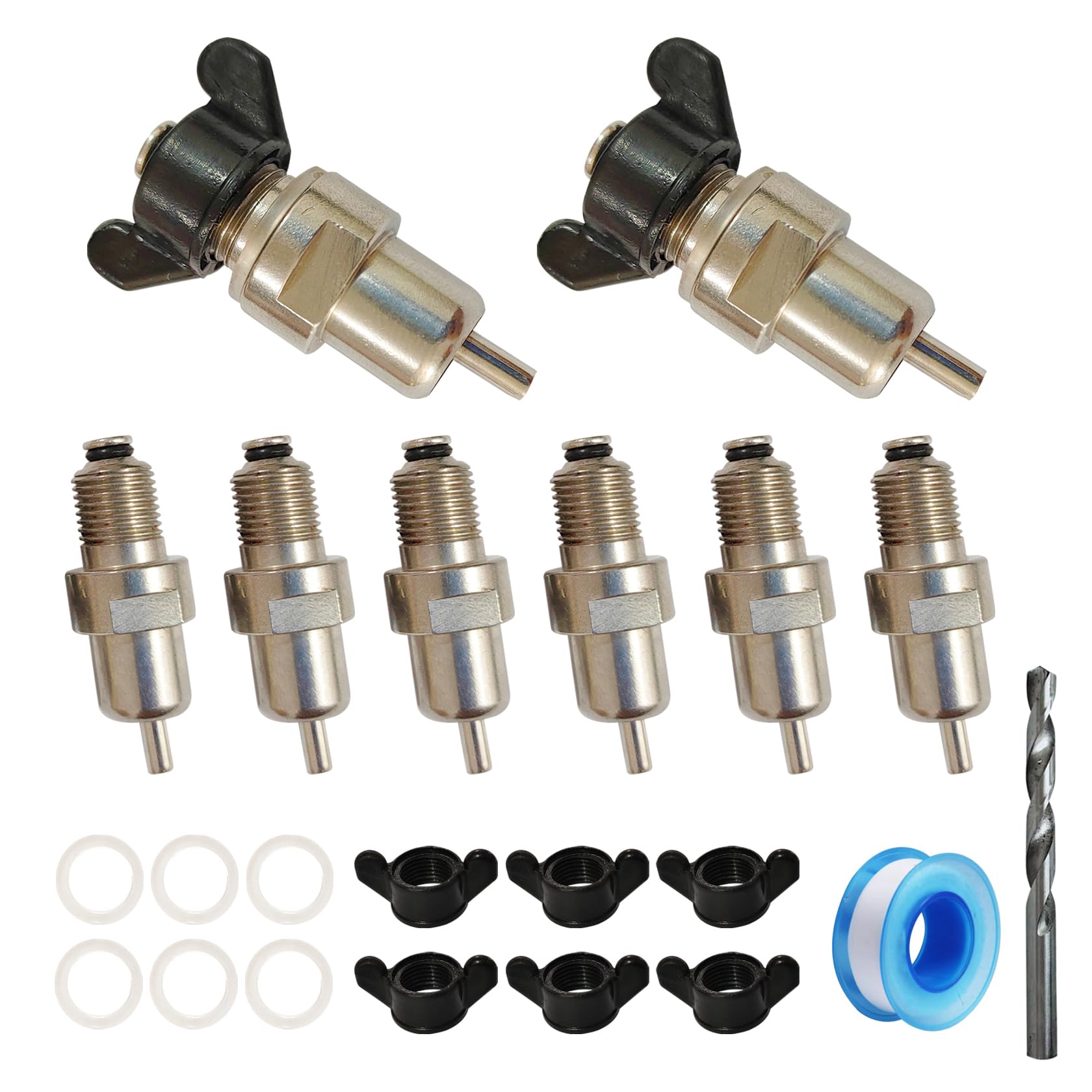 Photo 1 of Bonchoice 8Pcs Automatic Rabbit Nipple Waterer Chicken Water Nipples Metal Chick Waterer Quail Watering System Animal Supplies Pet Supplies (Stainless Steel, 8pcs)