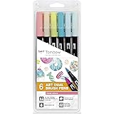 Tombow ABT-6P-4 ABT Dual Brush Pen mit zwei Spitzen Candy Colours 6St