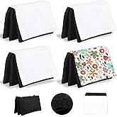 4Pcs Sublimation Blank Canvas Makeup Bags,Sublimation Makeup Bag Bulk DIY Heat Transfer Canvas Pen Case Pencil Cosmetic Makeup Bags Sublimation Bags with Zipper for Makeup Bag Travel Toiletry Pouch