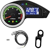 MAIMEIMI Motorcycle Speedometer Gauge Digital Speedometer for Motorcycle LCD Gauge Cluster MPH Dashboard Speedo Meter with Tach, Odo, Oil Level, Gear