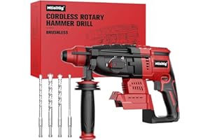 MtiolHig Rotary Hammer Drill Compatible with Milwaukee 18V: 1" SDS Plus Brushless Rotary Hammer - Fastest Drilling for Concre