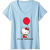 Womens Hello Kitty It's My Birthday V-Neck T-Shirt Small
