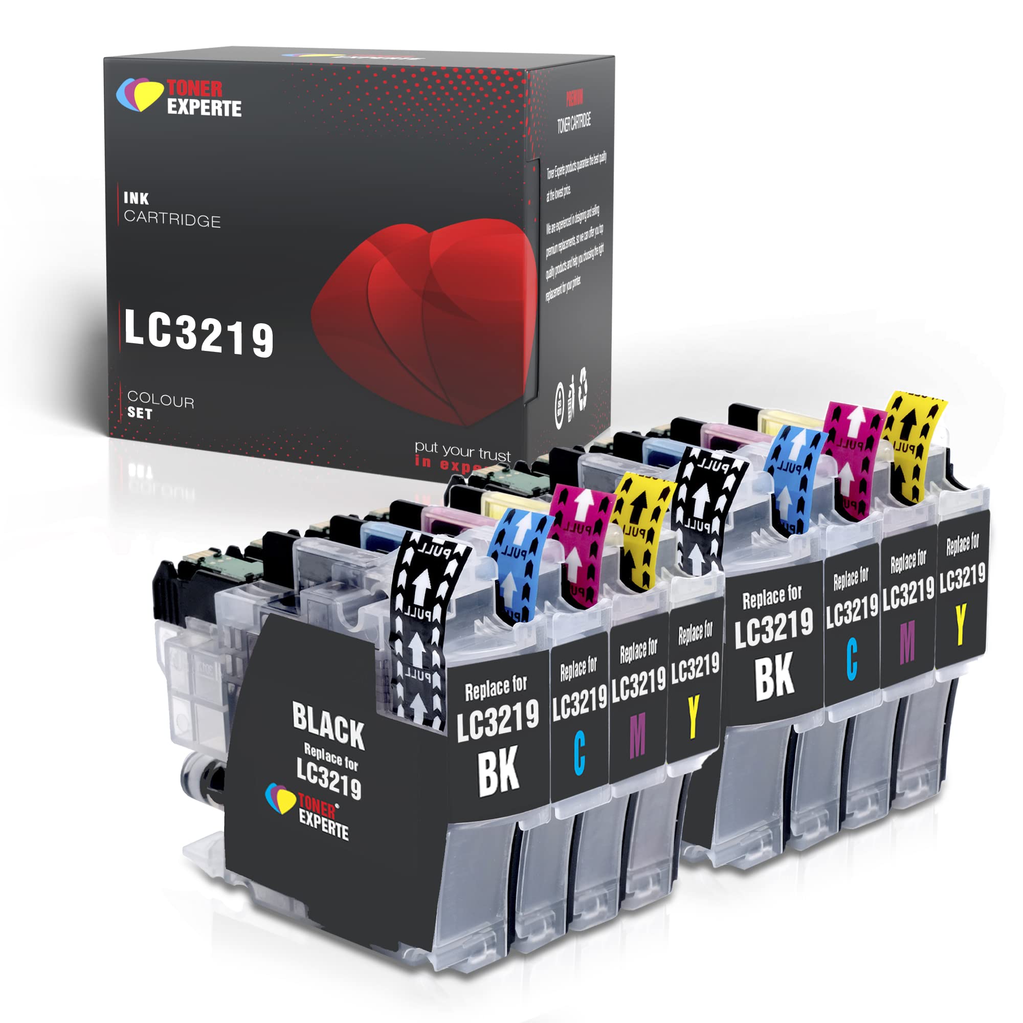 TONER EXPERTE 8 XL Compatible LC3219XL Premium Ink Cartridges for MFC-J5330DW MFC-J5335DW MFC-J5730DW MFC-J5930DW MFC-J6530DW MFC-J6930DW MFC-J6935DW (2 Black, 2 Cyan, 2 Magenta, 2 Yellow)