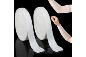 YSGLORY 2 Rolls Net Tubular Bandage Elastic Mesh Wound Dressing Tubing Gauze Breathable Bandage Fix Net Bandage Retainer Stretch Tube Bandages for Wrist Forearm Elbow, 10.9 Yard