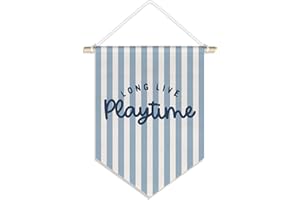 DSHFG Playroom Decor, Nursery Toddler Boys Playroom Wall Decor Long Live Playtime Banner Pennant Hanging Canvas, Boy Girl Kid Play Room Wall Art Decor, 15x11in