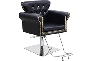 BarberPub Classic Hydraulic Barber Chair Antique Hair Spa Salon Styling Beauty Equipment 8899 Black