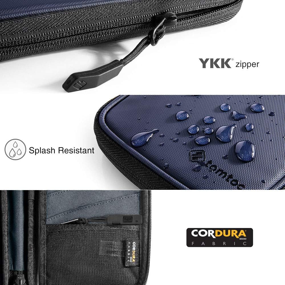 tomtoc Family Passport Holder with a Sim Card Slot and Eject Pin, RFID Blocking Travel Passport Wallet, Waterproof Ticket Document Organizer Bag with Chain Strap, Up to 6 Passports 9 Credit Cards